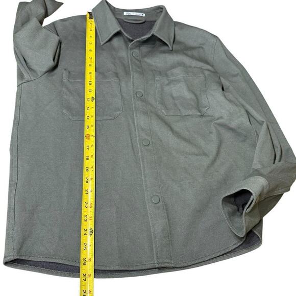 Zara Top Women's Shacket Green Snap Front Pockets L Fishermancore Fishing Preppy - Picture 9 of 10